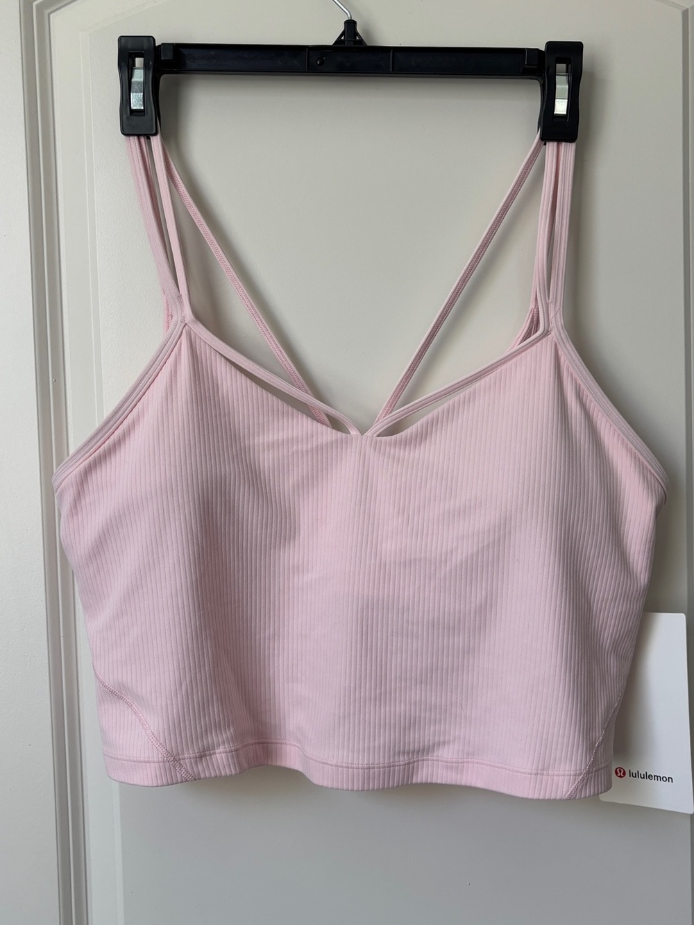 lululemon athletica Pale Pink Ribbed Strappy Cropped Tank